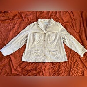 Liz Claiborne Villager Corduroy Cream Shacket